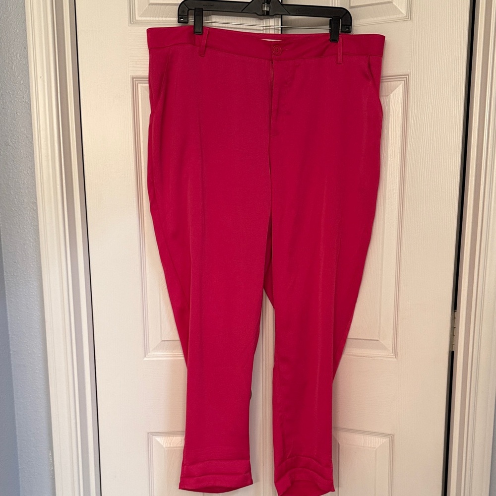 Plus size Fuchsia dress panks Pants
